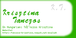 krisztina tanczos business card